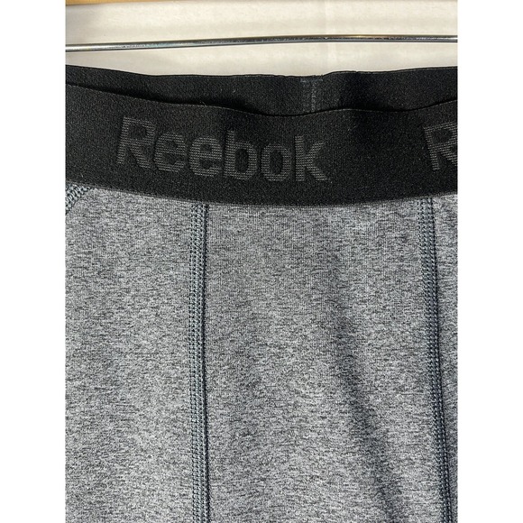 Reebok Mens Leggings Size L Gray & Black Compression Workout Running Breathable - Picture 6 of 14